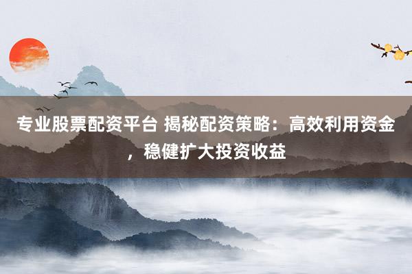 专业股票配资平台 揭秘配资策略：高效利用资金，稳健扩大投资收益