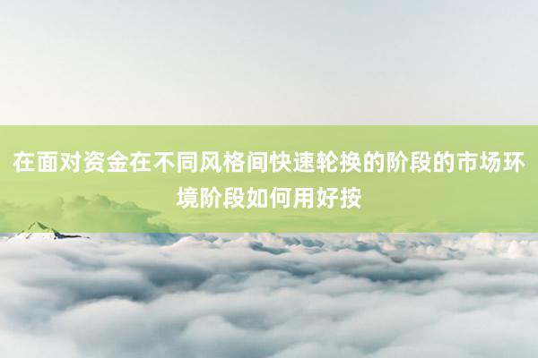 在面对资金在不同风格间快速轮换的阶段的市场环境阶段如何用好按