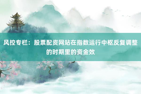 风控专栏：股票配资网站在指数运行中枢反复调整的时期里的资金效