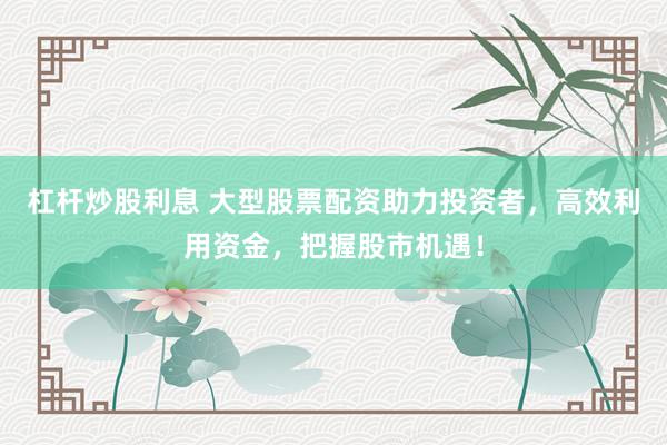 杠杆炒股利息 大型股票配资助力投资者,高效利用资金,把握股市机遇!