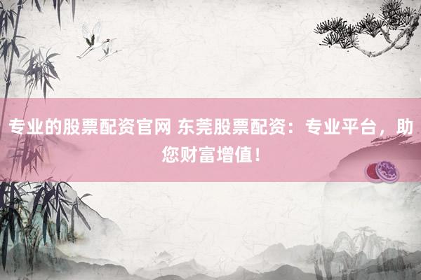专业的股票配资官网 东莞股票配资：专业平台，助您财富增值！