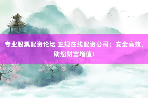 专业股票配资论坛 正规在线配资公司：安全高效，助您财富增值！