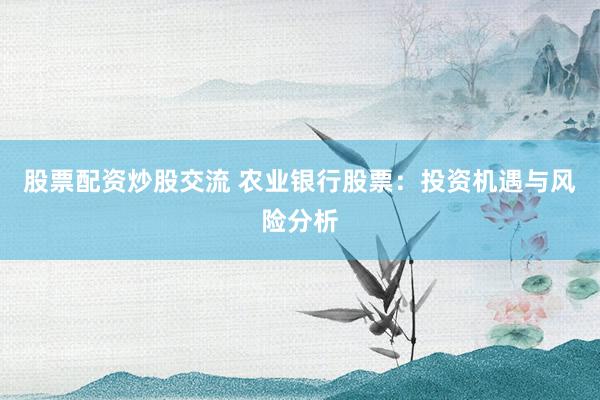 股票配资炒股交流 农业银行股票：投资机遇与风险分析